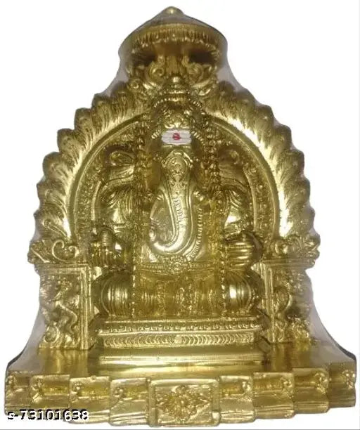 Lord Ganesha figure, multi-armed deity on pedestal