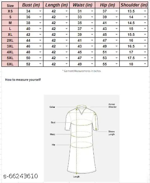 The image shows a woman's dress with size information and measurements displayed. It is likely a product photo, possibly from an online clothing store. The alt text should reflect the dress's design, material, and any key details