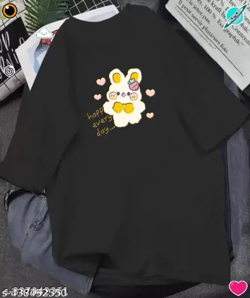 Multicolor oversize loose baggy fit printed cotton half sleeve t-shirt, cool and stylish latest design on display