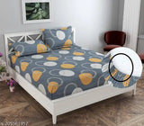 Geiva Glace Cotton geometric fitted bedsheet set with 2 pillow covers (summer, adult), Indian-made quality sheets