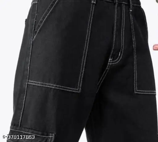 Cotton blend, six-pocket straight jeans for boys - mid rise, clean wash, button waist closure, round pockets, manufactured in India