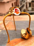 Gold brass Shivling Stand for puja samagri, 12cm height, 100% Indian craftsmanship