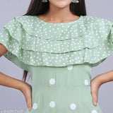 Rayon polka dot printed Anarkali kurti, women's and girls' fashion from India