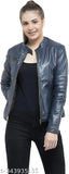 Leather-look Wolver full sleeve jacket, stylish and zipped, S to XXXL sizes