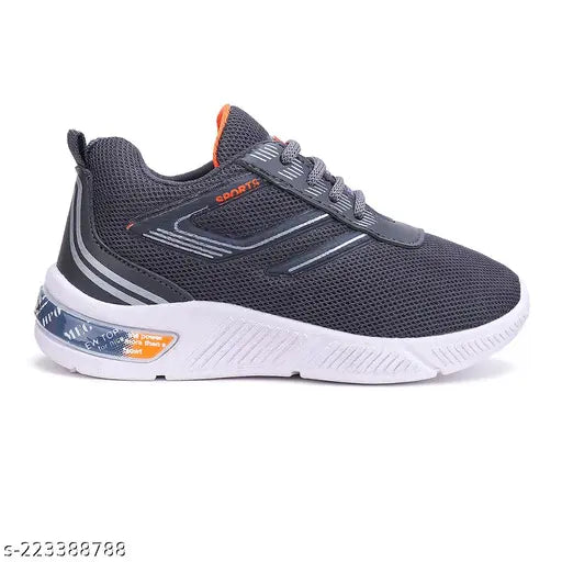 Black and orange canvas Bersache kids sneakers for walking