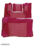 Velvet baby bedding set with quilt, ethnic motifs, heavy winter-ready soft blanket (110 thread count), includes mattress, bolsters, pillow (5 pcs)