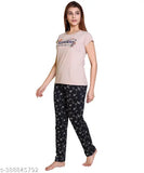 Saltlake Women's cotton nightwear set, printed net pyjamas top and bottom, very fine Indian-made ladies night suit