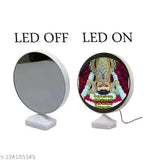 Glass Khatu Shyam Photo Frame with Light, Indian-made mirror decor for bedroom, pooja, or drawing room