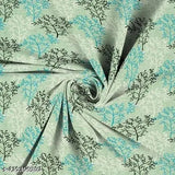 Glace cotton double bed sheets set, soft and attractive botanical-patterned fitted bedsheet with two pillow covers (72x78x8)