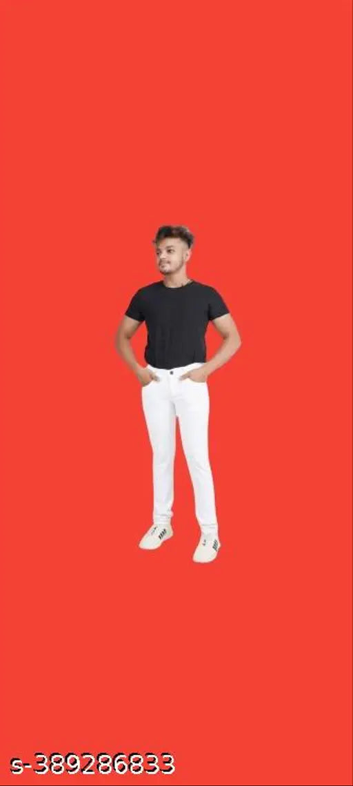 Black pearls denim men's pants - solid, pack of 1 (size 28/42", 30/42", 32/42", 34/42") from India