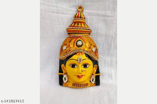 Metal, 6.5-inch Devi Decorated God Idol, Indian handcrafted Lakshmi statue for pooja room