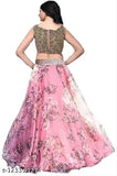 Pink net Indian ethnic wear fusion lehenga choli set with floral embroidery, pack of 1 (Sleeveless, 3-14 years sizes available)
