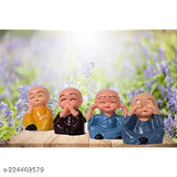 Resin mini Buddha monk set of 4 statues, 1.5ft each, from India