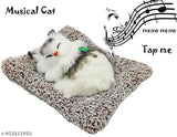 Indian musical cat, sleeping feline figure with meow sound