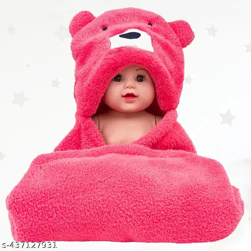 Lightweight, solid carrot microfiber AC baby blanket, ideal for crib and hooded wraps (92 X 66 CM), soft against newborn's skin