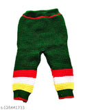 Woolen self-designed winter wear for baby girls: sweater, pyjama cap, and bootie (India)