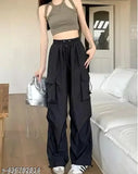Black leather zip cargo pants
