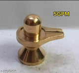 Brass Shiva Lingam idol (15inch, 110g), Hindu home deity gift - symbol of wisdom and wellness