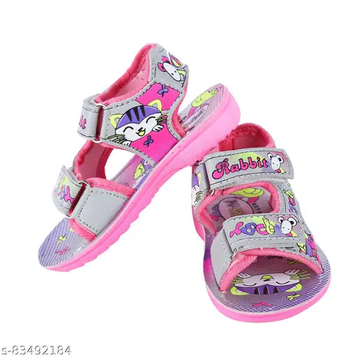 Child's colorful bunny sandal with Velcro straps, suitable for babies and children from six months to forty-five years