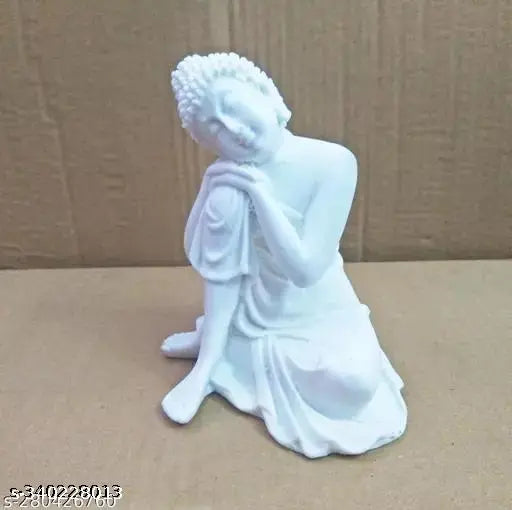 White resin thinking Buddha statue from India