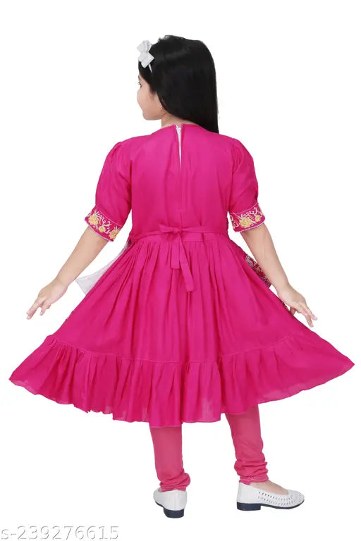 Embroidered net cotton frock for girls (India), 4-5 years size