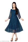 Net material Anarkali kurti, three-quarter sleeves, printed combo. Women's latest designer party wear kurti from HARRICA, suitable for various occasions and pairings. India origin