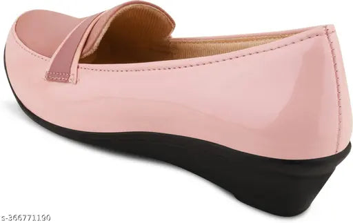 Pink PU synthetic bellies ballerinas for women - stylish, slip-on, and slip-resistant casual party wear