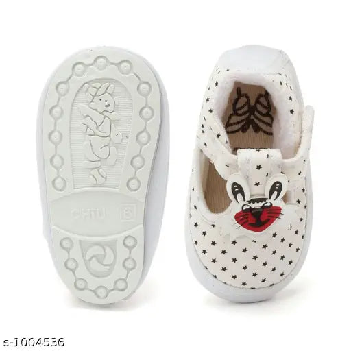 Multicolored bootie with cartoon character design, likely cotton or synthetic material