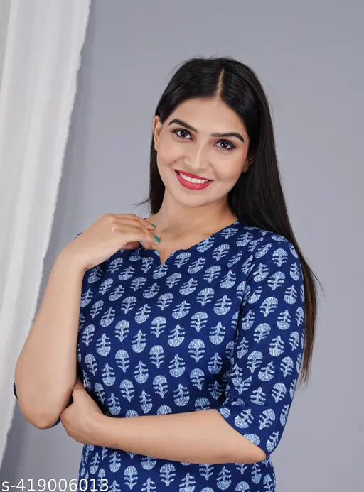 Stylish cotton nightsuit set with printed top & pyjamas, ultimate lounging bliss, Indian-made rayon fabric