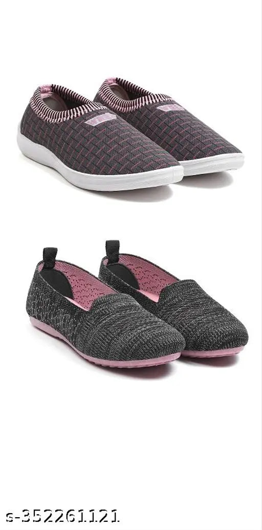 Indian-made, high-quality SUPEX casual Bellies sneakers for women (Combo of 2), mesh material with closed back, skin-friendly and stylish