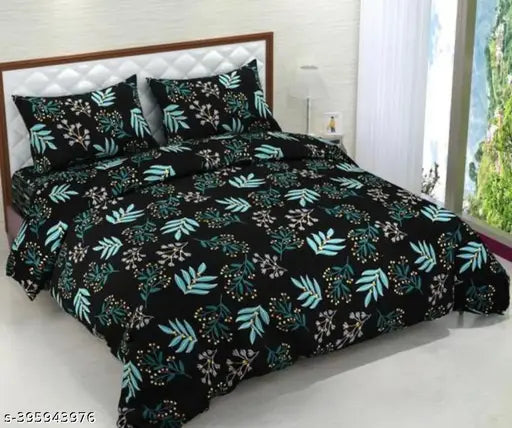 Super fine quality 90x90 Zabolon cotton double bedsheet, pack includes 2 romantic pillow covers for summer use