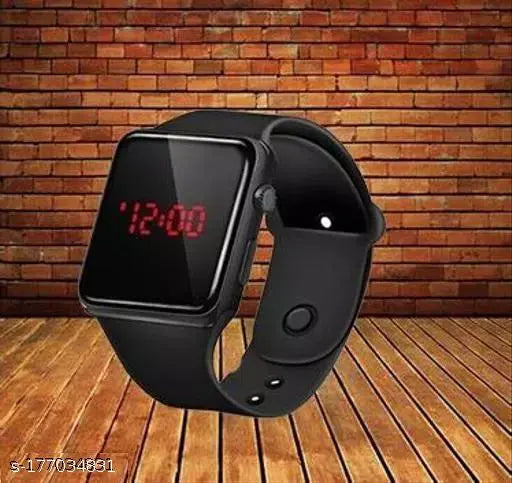 Black digital watch with LED band, best quality, classy design, trending accessory