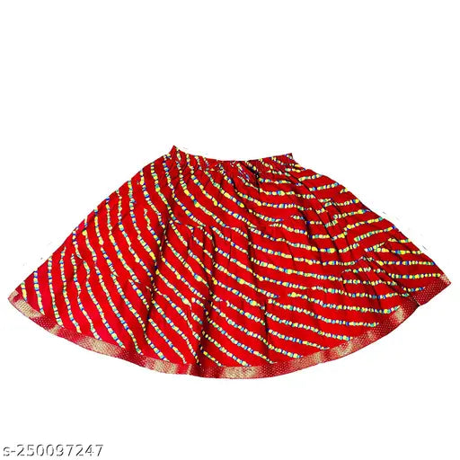 Rayon Leheriya print baby girl's skirt top, traditional Rajasthani ethnic wear for festive occasions