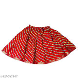 Rayon Leheriya print baby girl's skirt top, traditional Rajasthani ethnic wear for festive occasions
