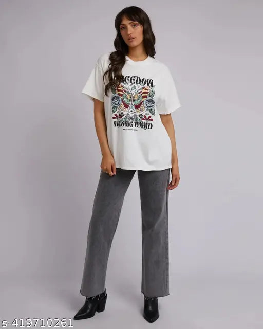 Khmer printed cotton t-shirt, women's loose fit