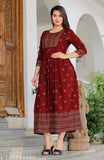 Women's rayon Anarkali kurti with printed combo, three-quarter sleeves, L size (bust 40in, length 43in), made in India