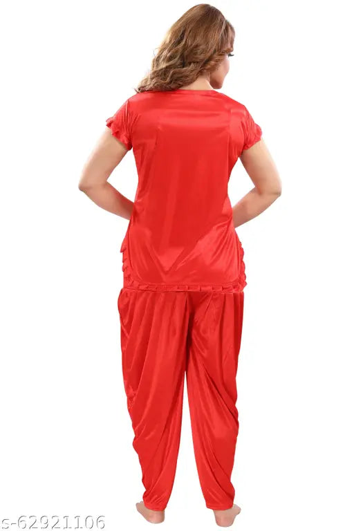 White satin dhoti top night suit with lace net pattern, LTC0516, Indian-origin fashion for men