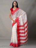 Cotton silk saree with printed blouse, premium quality Indian handloom fashion accessory