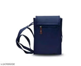 Dark blue crossbody bag, adjustable strap, small pocket on front