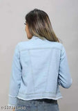 Denim three-quarter sleeve waistcoat for women, stylish and fabulous, solid net pattern