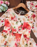 Floral patterned sleeveless blouse with lace detailing