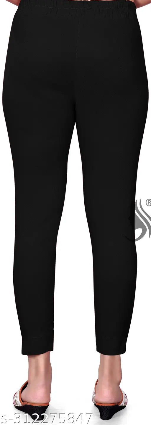 Checked Lycra cotton solid trousers for women/girls - stylish festive and office wear, India-made
