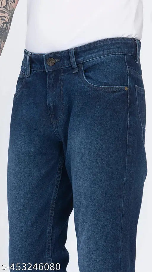Blue denim pants with a belt loop, 32 waist size