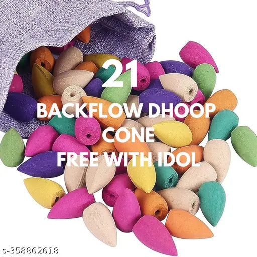 Blue ceramic idol with backflow cone, 21 piece