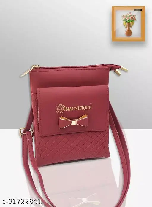 Red leather cross body bag