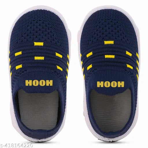 Navy blue slip-on children's shoes with whistle, music bachoo design, summer and winter wear