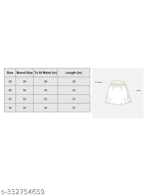Polyester solid net knee-length fish cut skirt for women by Buynewtrend, ruffle stitch and side short cut design. Wear with crop tops or tank tops. Available in sizes: 28 (Waist 28 in, Length 24 in), made in India