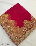 Fancy net saree with diamond work, embellished Banarasi silk blouse
