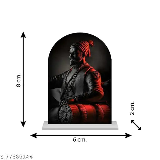 Multicolor acrylic Chhatrapati Shivaji Maharaj idol for home decor, office, or car gift item. Ideal size for desks and cars. Perfect for occasions like Diwali, anniversaries, or festivals. Indian origin