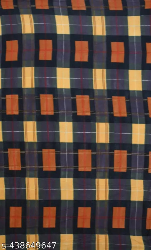 Brown RichLINEN Polar Fleece Check Design Soft, Comfortable Blanket for home/office/travel use